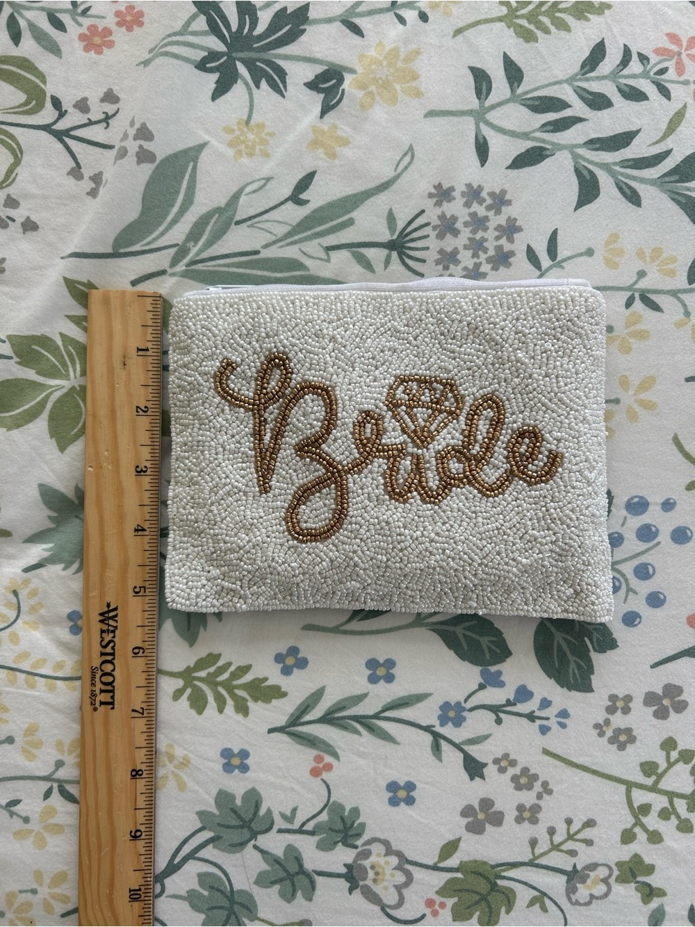 Bride Beaded White Bridal Clutch Pouch